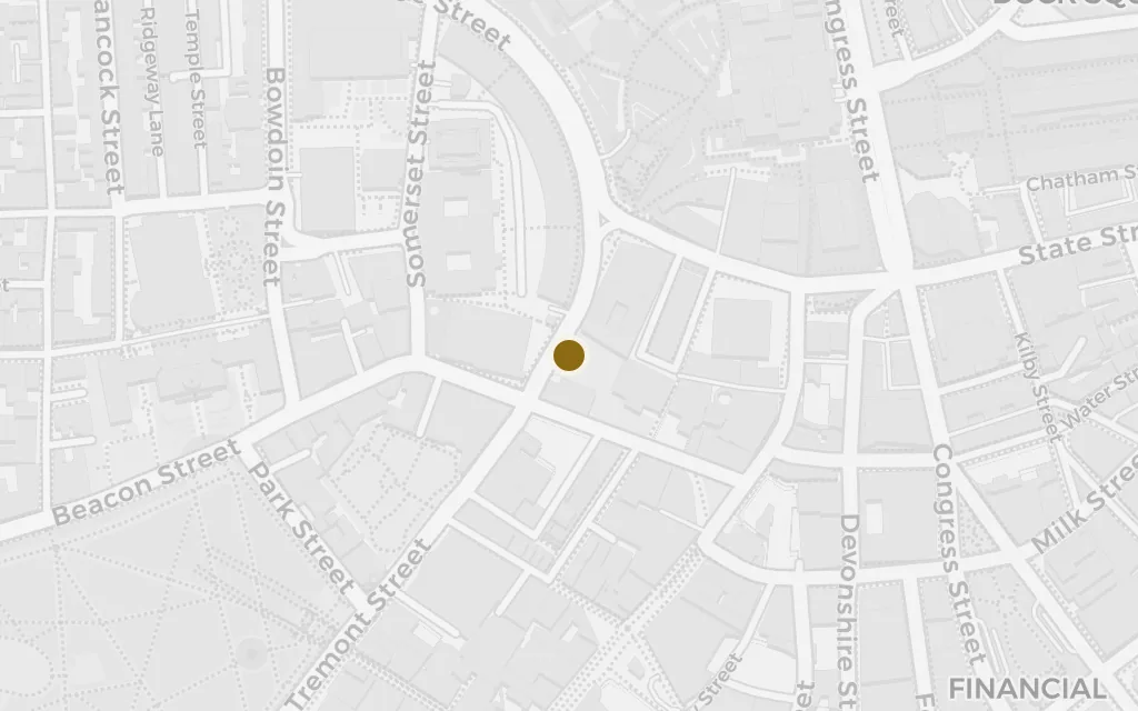 Map of The King's Chapel burying ground today
