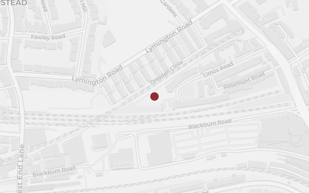 Map of The Prices' house, Lymington Road today