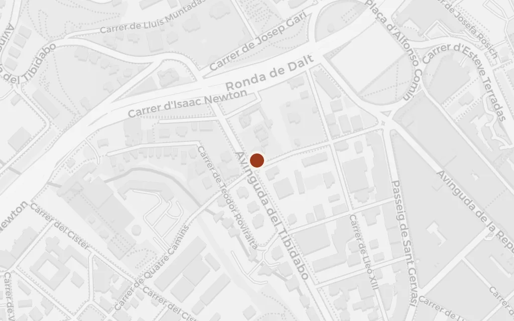 Map of The Aldaya mansion, Avinguda del Tibidabo today