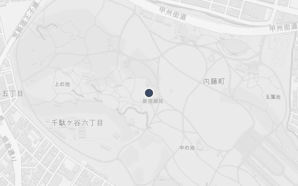 Map of Shinjuku Gyoen today