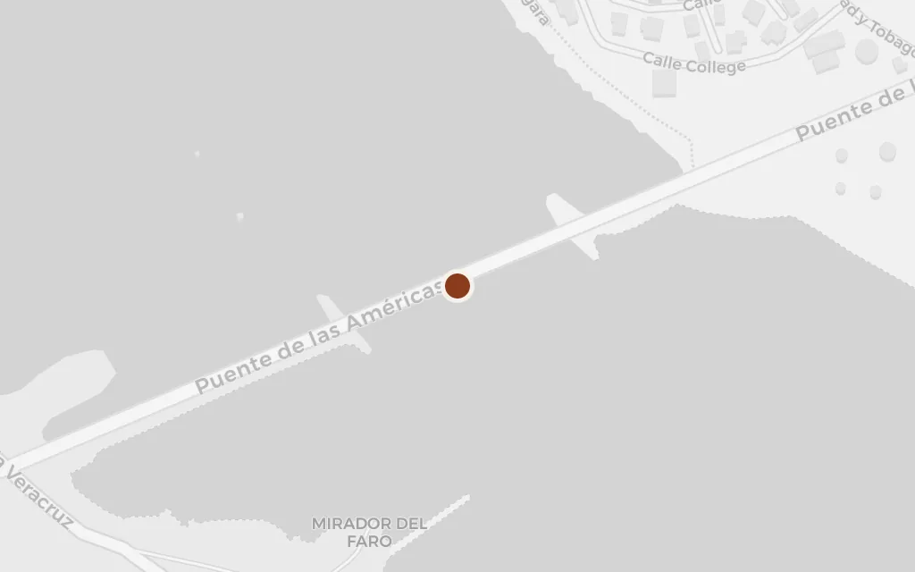 Map of The Bridge of the Americas today
