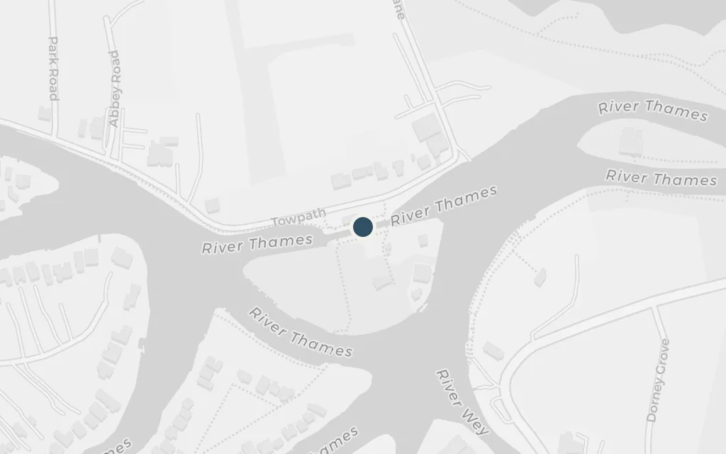 Map of The Thames at Shepperton and Weybridge today