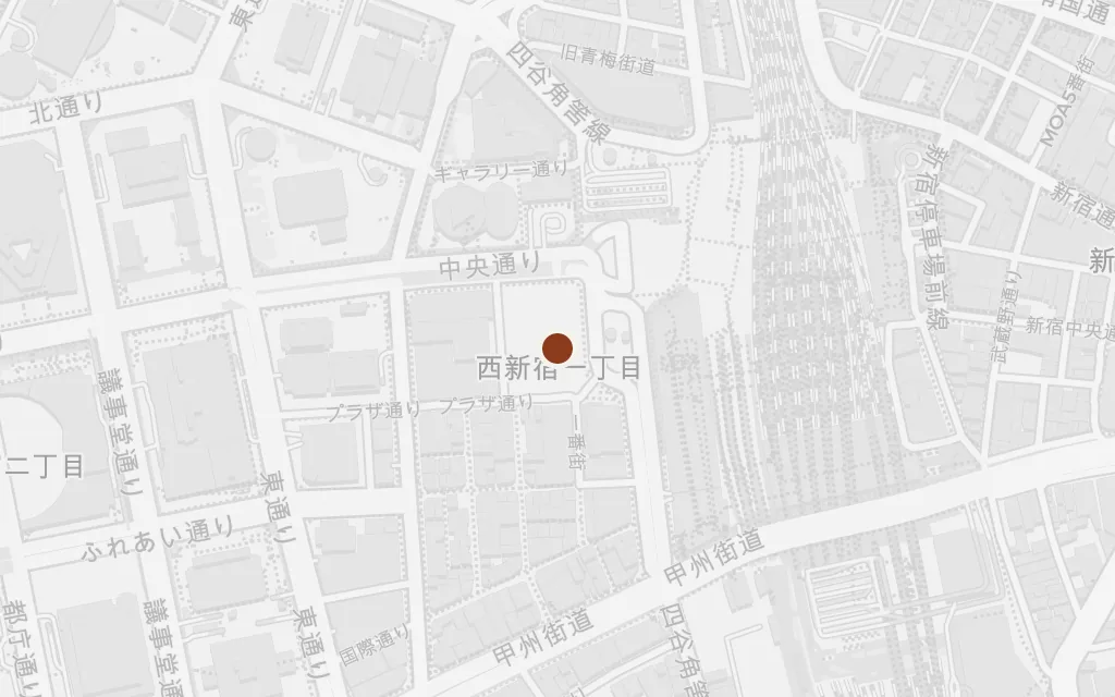 Map of The west-side plaza at Shinjuku today
