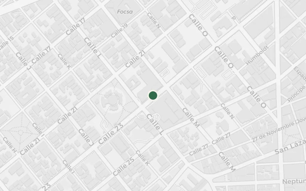 Map of La Rampa (Calle 23), Vedado today