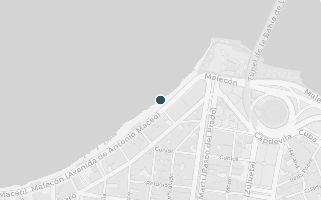 Map of The Malecón (the night drives) today