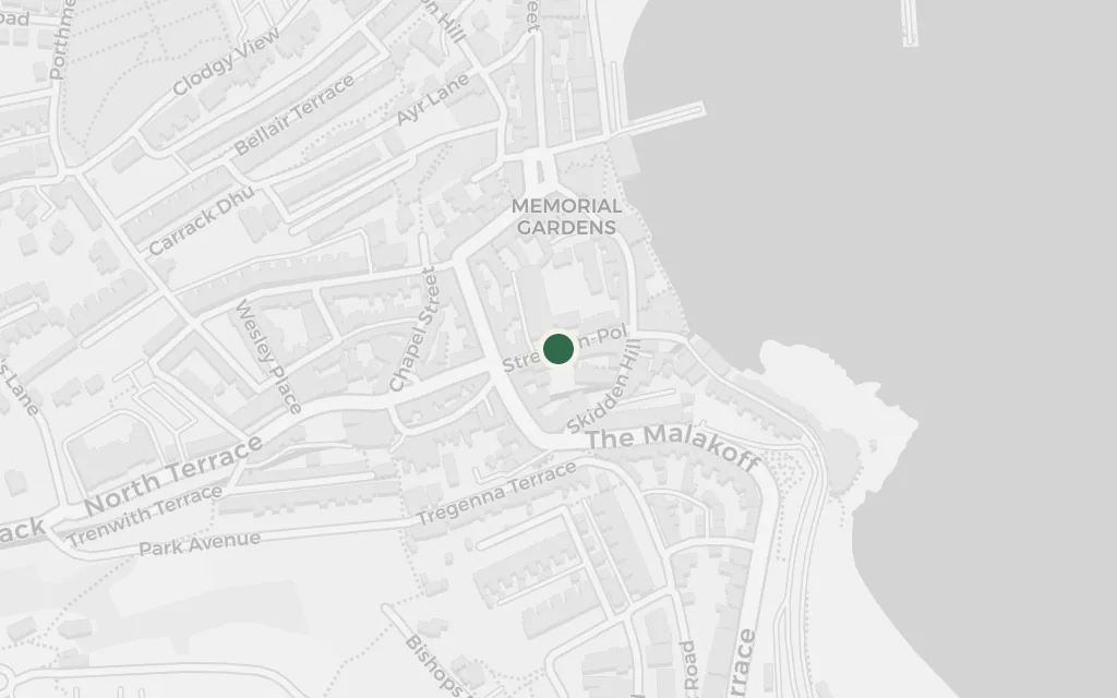 Map of The town of St Ives today