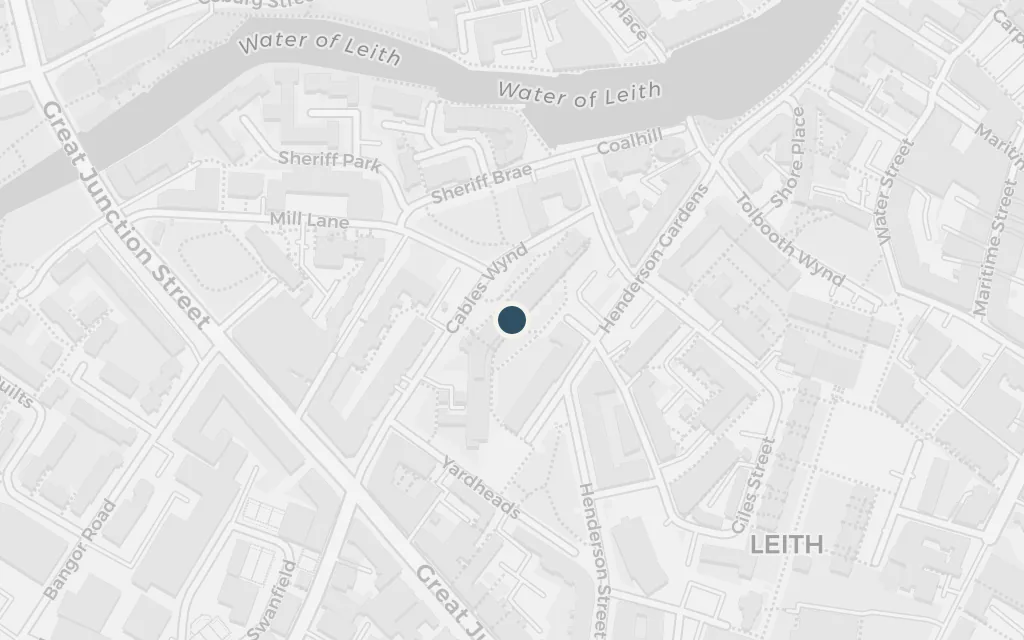 Map of The Banana Flats, Cables Wynd House today