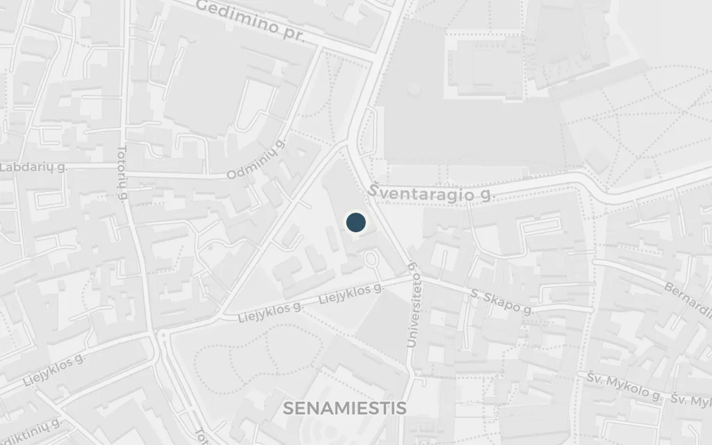 Map of Vilnius Cathedral and Cathedral Square today