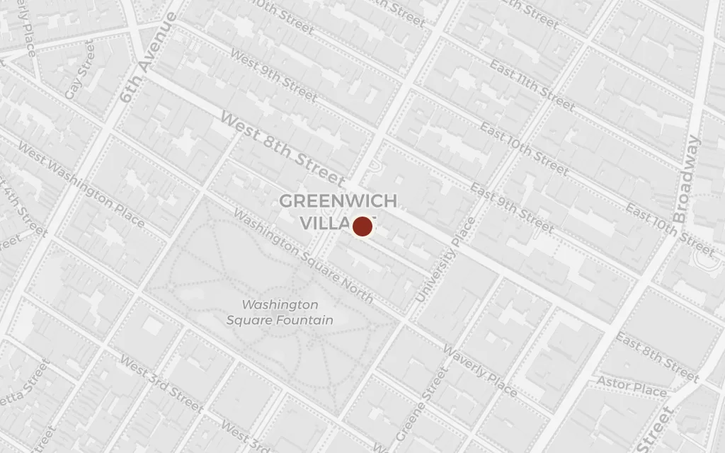 Map of Dr Sloper's house, Washington Square North today