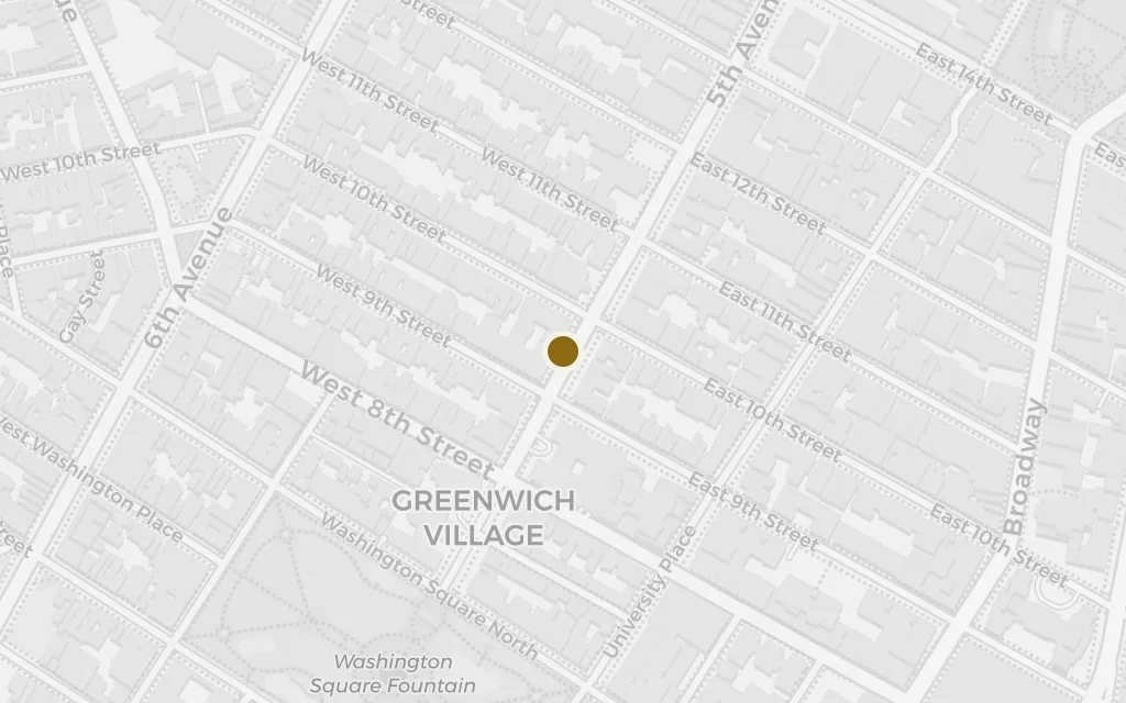 Map of Fifth Avenue, at its origin on the Square today