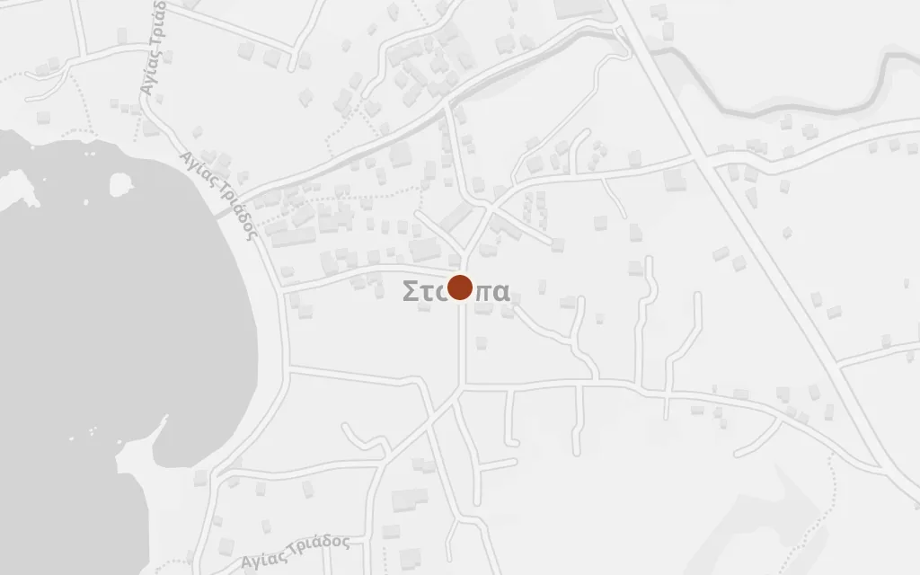 Map of The Prastova lignite mine, above Stoupa today
