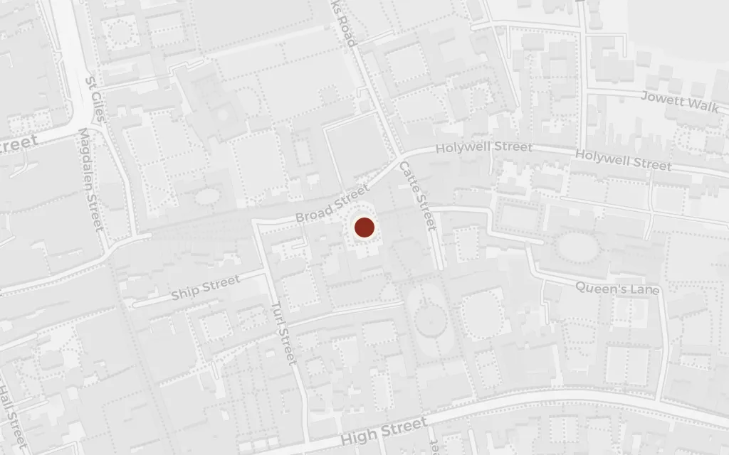 Map of The Sheldonian and the Emperors' heads today